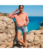 Ibiza hoodie van perzikkleurig katoen