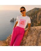 T-shirt en coton Ciao Bella blanc