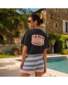 Boxy Le Sud schwarzes Baumwoll-T-Shirt