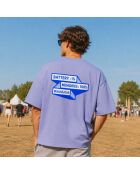 T-shirt boxy 100% Memories lavender in cotone