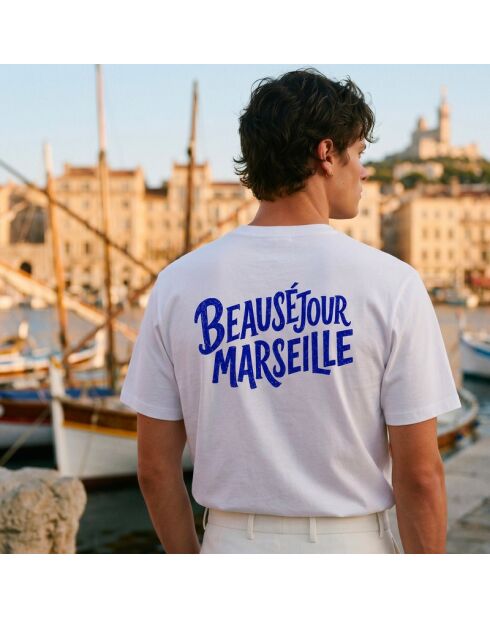 T-shirt Marseille in cotone bianco