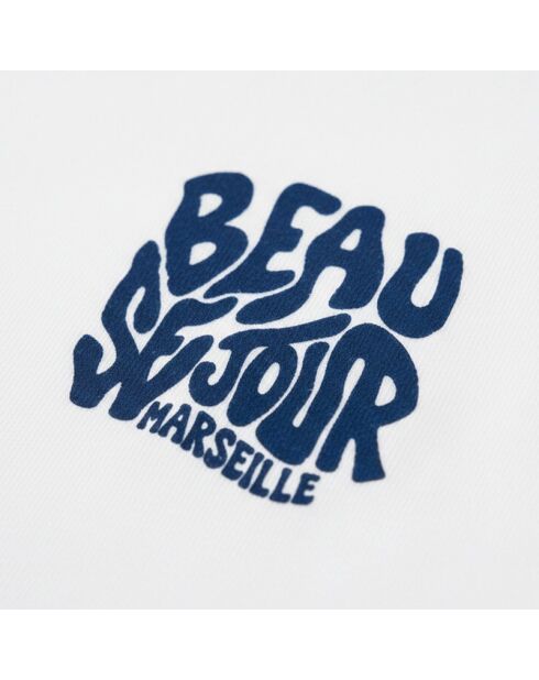Weißes Baumwoll-T-Shirt Boxy Marseille