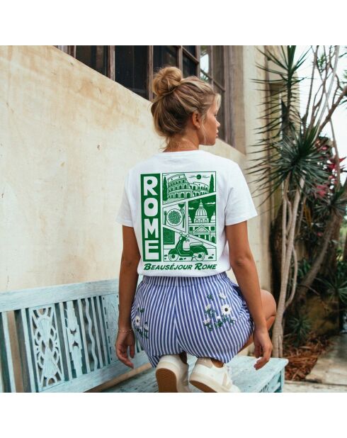 Weißes Baumwoll-T-Shirt Rom