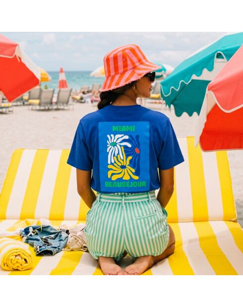 T-shirt Miami in cotone blu royal