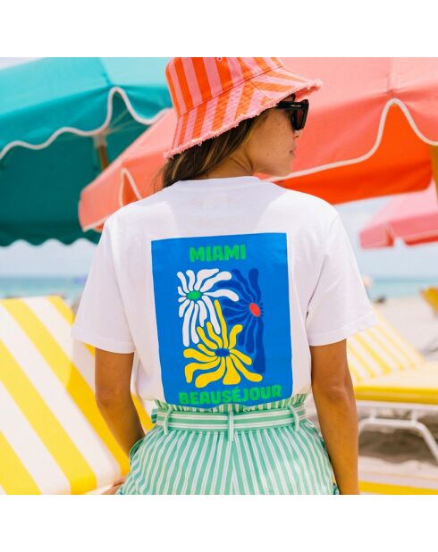 Weißes Baumwoll-T-Shirt Miami