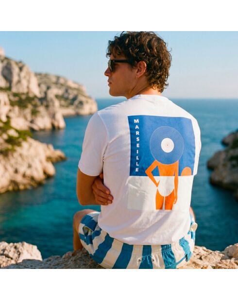 T-shirt in cotone Chapeau Marseille bianca