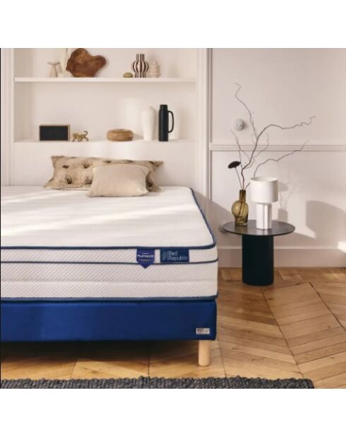 Lot de 2 Matelas Twins Bed Platinum connectables avec ressorts ensachés blancs - 100 x 200 cm
