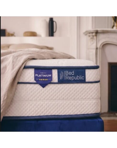 Lot de 2 Matelas Twins Bed Platinum connectables avec ressorts ensachés blancs - 100 x 200 cm