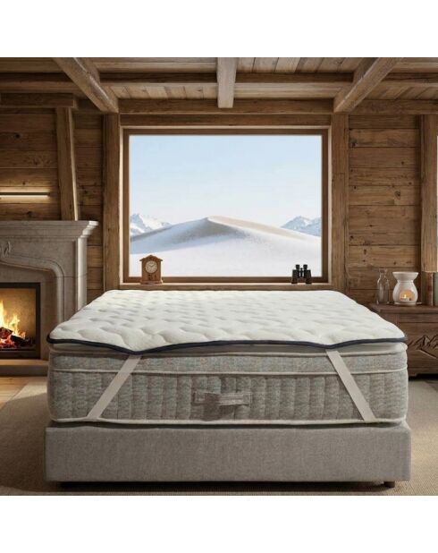Surmatelas 2 en 1 Top Fresh bleu - 140 x 200 cm