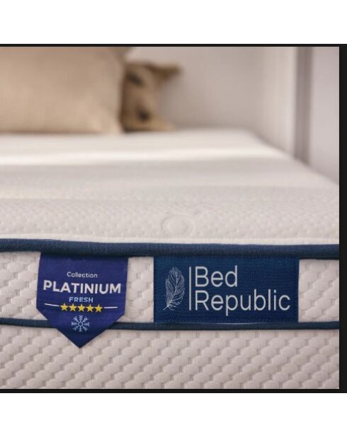 Matelas Bed Platinium Fresh avec ressorts ensachés blanc - 200 x 200 cm