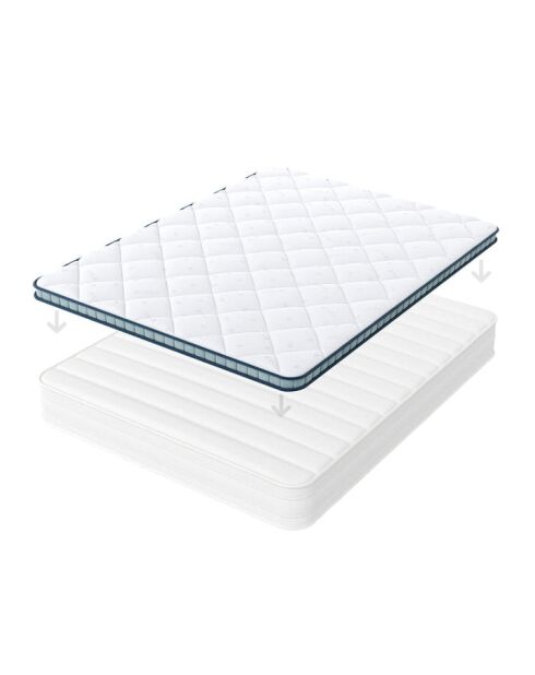 Surmatelas 2 en 1 ThermoCool bleu - 80 x 200 cm