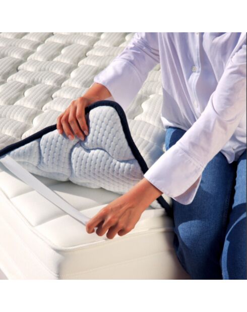 Surmatelas 2 en 1 Top Fresh bleu - 200 x 200 cm