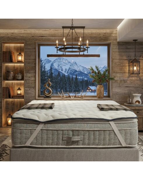 Surmatelas 2 en 1 Top Fresh bleu - 200 x 200 cm