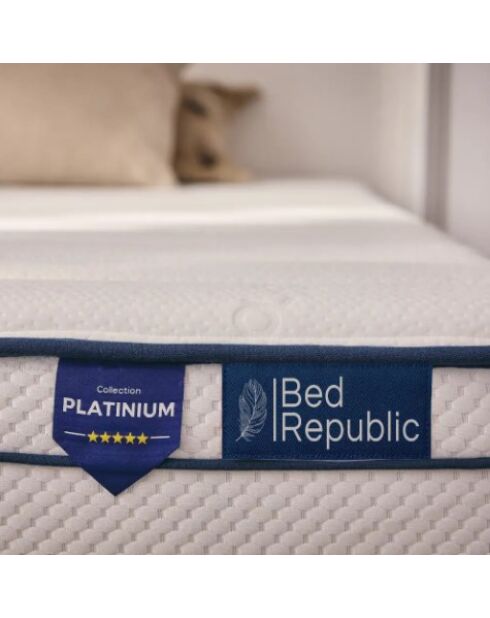 Lot de 2 Matelas Twins Bed Platinum connectables avec ressorts ensachés blancs - 90 x 200 cm
