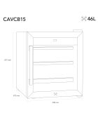 Cave à vin 15 bouteilles pose libre noir - 43 x 47,3 x 51,7 cm
