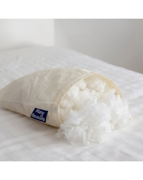 Set 2 Oreillers en coton Flex ajustable en hauteur et dureté blancs