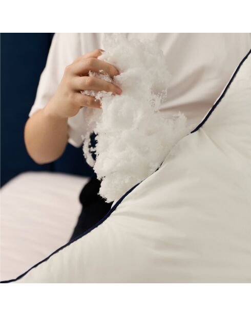 Set 2 Oreillers en coton Flex ajustable en hauteur et dureté blancs