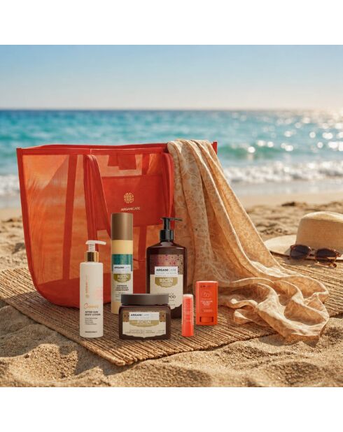 Summer Glow Strandset mit Rizinusöl — Premium-Pflege — Haarwuchs und umfassender Schutz — 8 Stück