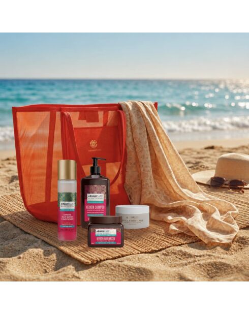 Summer Glow Keratin Beach Kit: herstellende verzorging en onderhoud voor rechtgetrokken haar - 6 stuks