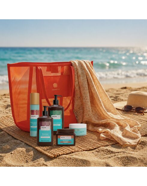 Summer Glow Beach Kit Curly Hair Essentials - Reparierende Pflege mit Arganöl und Sheabutter - 7 Stück