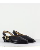 Escarpins à brides arrières en cuir Combi noirs