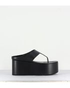 Tongs en cuir Coaster noirs