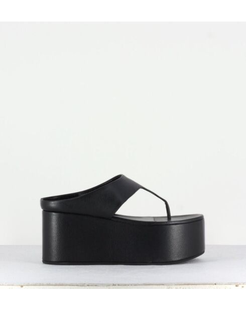 Tongs en cuir Coaster noirs