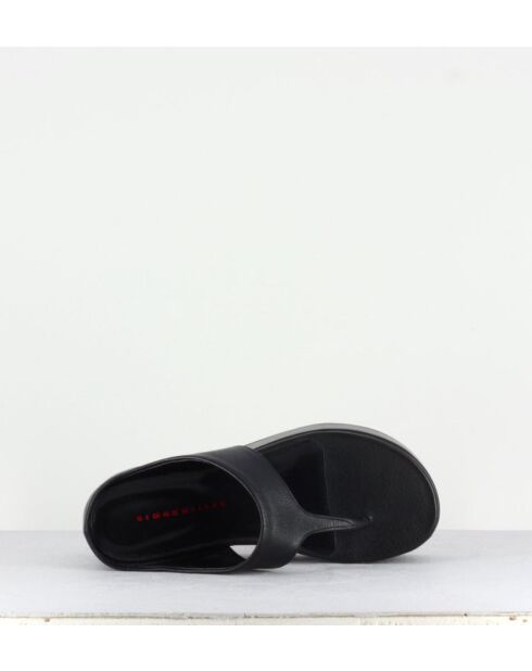 Tongs en cuir Coaster noirs