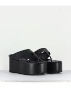 Tongs en cuir Coaster noirs