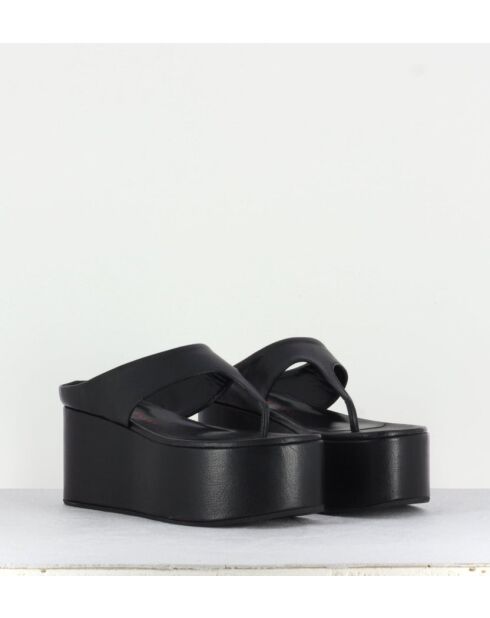 Tongs en cuir Coaster noirs