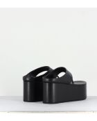 Tongs en cuir Coaster noirs