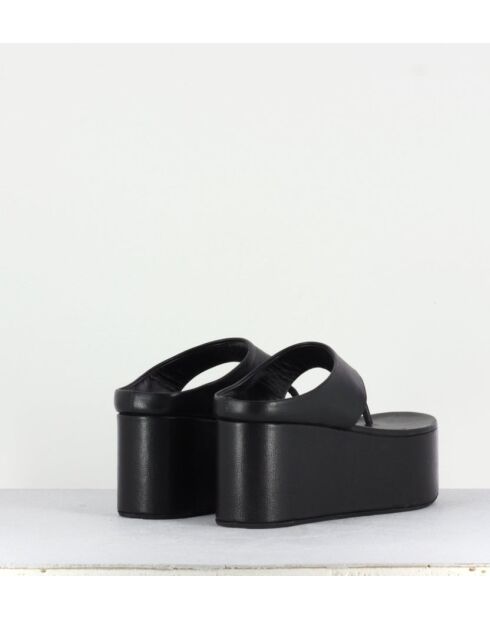 Tongs en cuir Coaster noirs