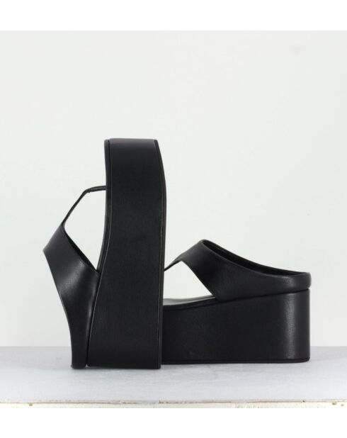 Tongs en cuir Coaster noirs