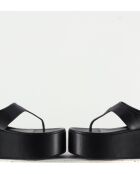 Tongs en cuir Coaster noirs