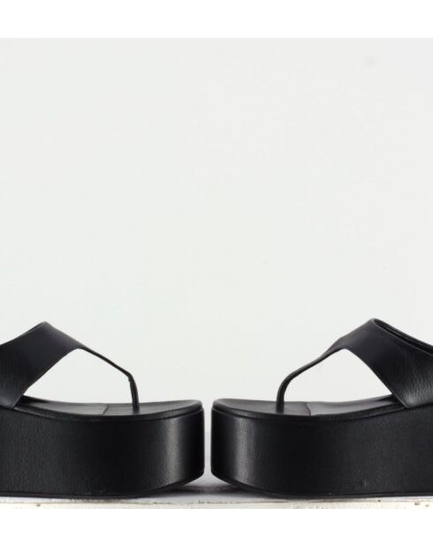 Tongs en cuir Coaster noirs