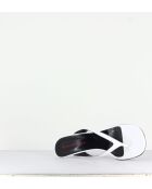 Tongs en cuir vernis Beep blancs - Talon 6,5cm
