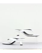 Tongs en cuir vernis Beep blancs - Talon 6,5cm