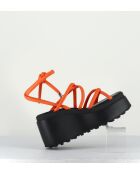 Sandales à talon en cuir Lobster orange - Talon 8 cm