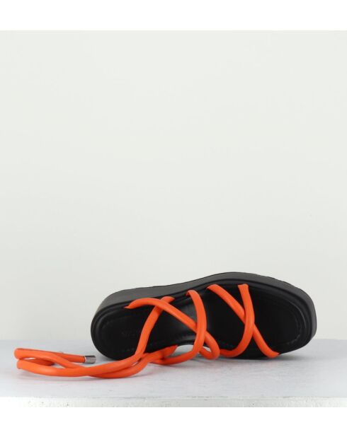 Sandales à talon en cuir Lobster orange - Talon 8 cm