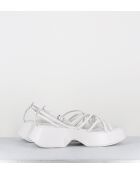 Sandales compensées en cuir 1E1508D blanches - Talon 5,5cm