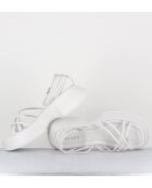 Sandales compensées en cuir 1E1508D blanches - Talon 5,5cm