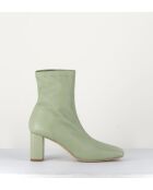 Boots à enfiler en cuir stretch Green verts - Talon 6,5 cm