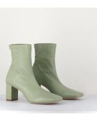Boots à enfiler en cuir stretch Green verts - Talon 6,5 cm
