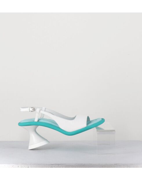 Sandales à talon Acqua blanches - Talon 7,5 cm