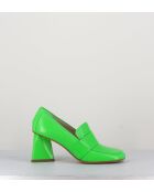 Mocassins en cuir Mela verts - Talon 8 cm