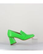 Mocassins en cuir Mela verts - Talon 8 cm