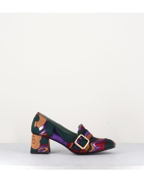 D83S3 lila/mehrfarbige Ledermokassins