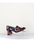 D83S3 lila/mehrfarbige Ledermokassins