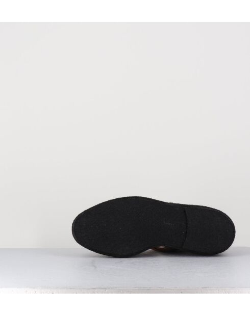 Chaussures creepers design méduse en cuir grainé beiges