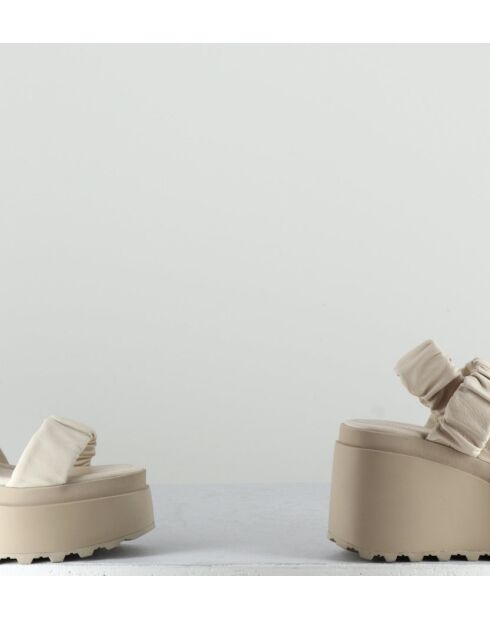 Sandales à talon en cuir Osso crème -  Talon 8 cm